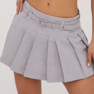 Grey Pleated Mini Skort